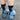 KIVISDOU キビスドウ 靴下 デカルコマニー クルーソックス black×lightblue 2Pk40643