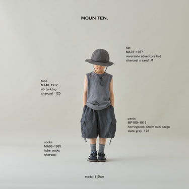 ★入荷済み★2026SS★MOUN TEN. マウンテン rib tanktop (organic cotton) charcoal MT48-1912