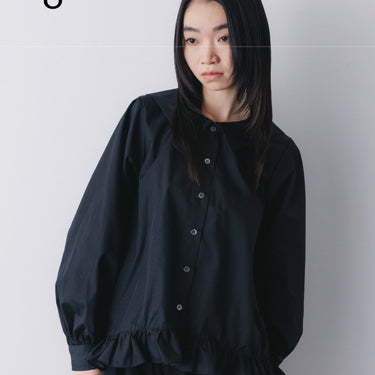 ★入荷済み★2026AW★nunuforme ヌヌフォルム ビッグカラーブラウス Black Adult 08-nf26-552-031