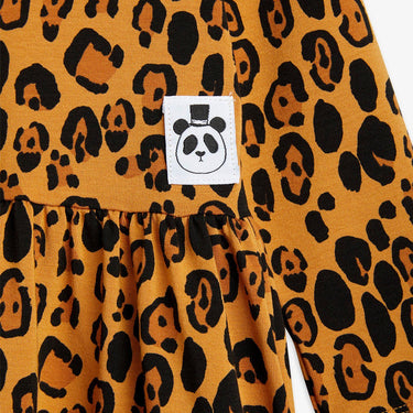 ★BASIC★mini rodini ミニロディーニ Basic leopard ls dress TENCEL™ Beige