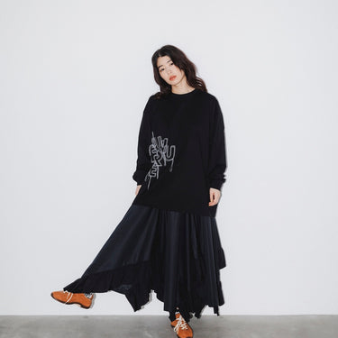 ★入荷済み★2026SS★nunuforme ヌヌフォルム イレギュラーフリルスカート Black Adult 12-nf25-533-033