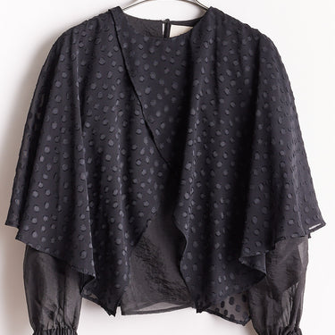 ★2026AW★STELLA CIFFON ステラシフォン Dot Sheer cut jacquard top ST3-27404