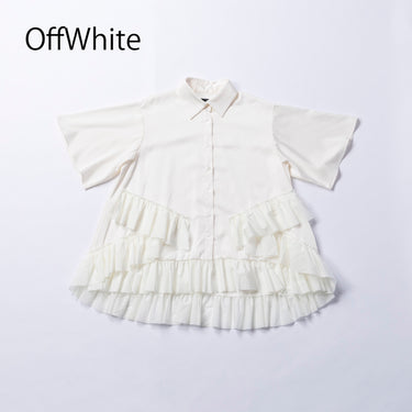 ★入荷済み★2026SS★nunuforme ヌヌフォルム ボリュームフリルシャツ OffWhite Adult 14-nf25-549-253
