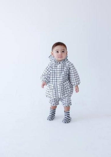 ★40％OFF★chocolatesoup★GEOMETRY RAINSUIT CS-10038 GRID レインスーツ グリッド