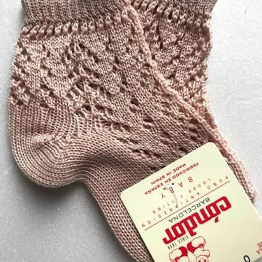 Condor コンドル パールオープンワーク ショートソックス 544 Rosa empolvado オールドローズ 2518-4