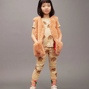 ★Chapter2★2025AW★mini rodini ミニロディーニ Ritzratz patch faux fur vest Pink