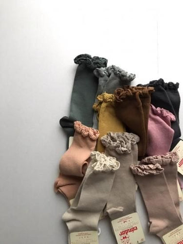 Condor コンドル KNEE SOCKS LACE EDGING CUFF レースエッジングカフ ニーソックス 623 Durazno もも色 2409/2
