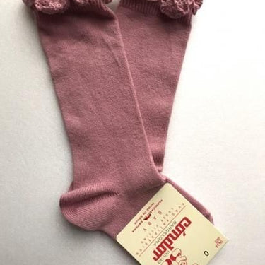 Condor KNEE SOCKS LACE EDGING CUFF レースエッジングカフ ニーソックス 670 Tamarisco ローズピンク 2409/2