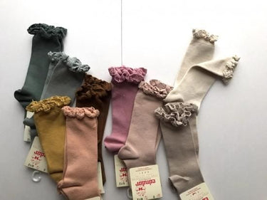 Condor コンドル KNEE SOCKS LACE EDGING CUFF レースエッジングカフ ニーソックス 807 Toffee タフィー 2409/2