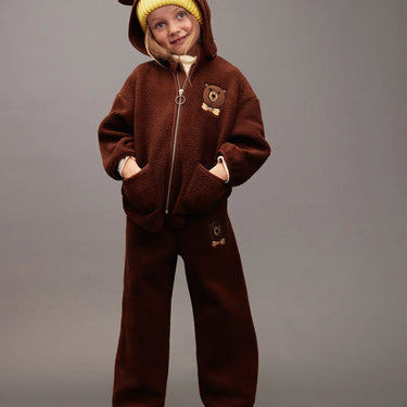 ★Chapter2★2025AW★mini rodini ミニロディーニ Bear emb pile trousers Brown