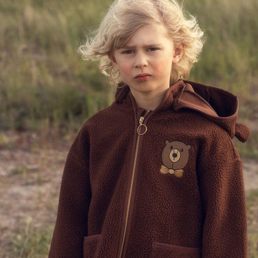 ★Chapter2★2025AW★mini rodini ミニロディーニ Bear emb pile jacket Brown