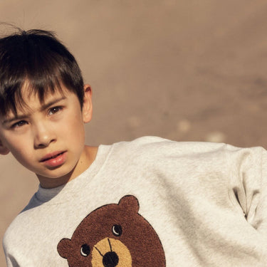 ★Chapter2★2025AW★mini rodini ミニロディーニ Bear chenille sweatshirt Grey melange