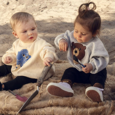 ★Chapter2★2025AW★mini rodini ミニロディーニ Bear chenille sweatshirt Grey melange