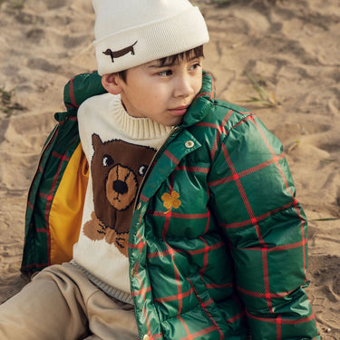 ★Chapter2★2025AW★mini rodini ミニロディーニ Bear intarsia knit sweater Offwhite