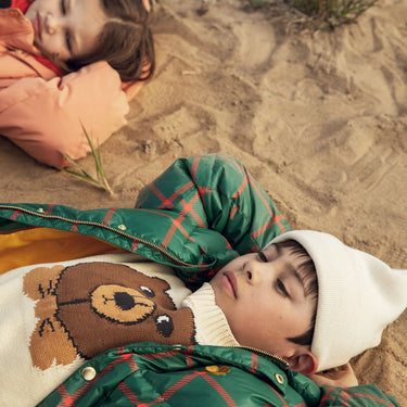 ★Chapter2★2025AW★mini rodini ミニロディーニ Bear intarsia knit sweater Offwhite