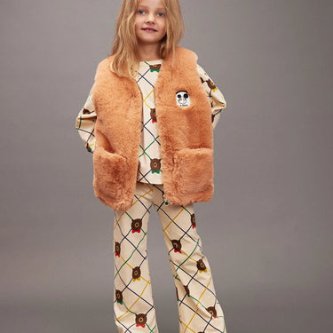 ★Chapter2★2025AW★mini rodini ミニロディーニ Bear check aop flared trousers Offwhite