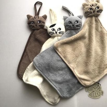 松尾ミユキ タオルハンカチ Cat Face Hand towel Gray MM662