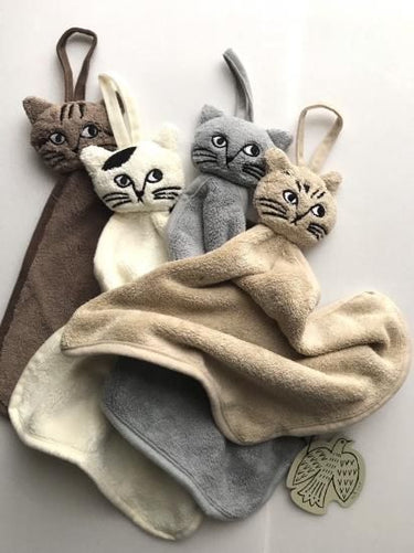 松尾ミユキ タオルハンカチ Cat Face Hand towel Gray MM662