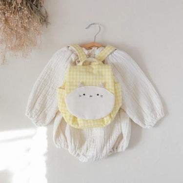 ★30%OFF★tsumikipoche ツミキポッシュ はるなつギンガムのベビーリュック たんぽぽイエロー ねこ