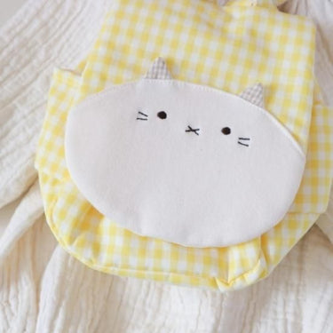 ★30%OFF★tsumikipoche ツミキポッシュ はるなつギンガムのベビーリュック たんぽぽイエロー ねこ