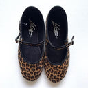 La Cadena ラカデナ JAPONESA LEOPARD VELOUR x SOLID TRIM TOSTADO ベロアワンストラップ YELLOW LEO×BLK 55611/034
