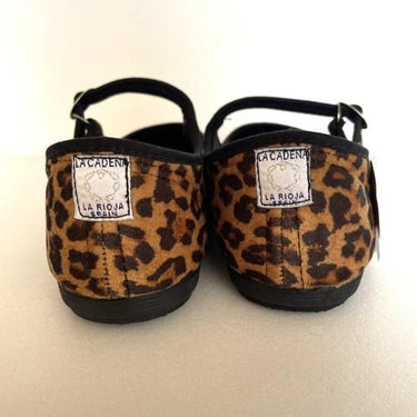 La Cadena ラカデナ JAPONESA LEOPARD VELOUR x SOLID TRIM TOSTADO ベロアワンストラップ YELLOW LEO×BLK 55611/034