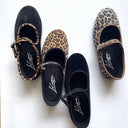 La Cadena ラカデナ JAPONESA LEOPARD VELOUR x SOLID TRIM TOSTADO ベロアワンストラップ YELLOW LEO×BLK 55611/034