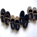 La Cadena ラカデナ JAPONESA LEOPARD VELOUR x SOLID TRIM TOSTADO ベロアワンストラップ YELLOW LEO×BLK 55611/034