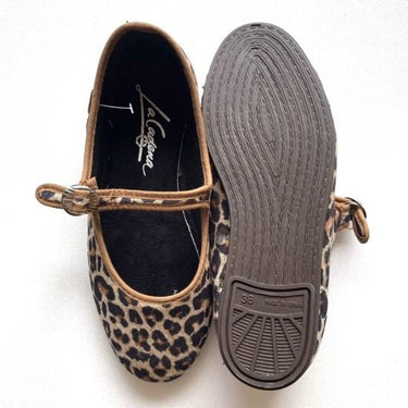 La Cadena ラカデナ JAPONESA LEOPARD VELOUR x SOLID TRIM TOSTADO ベロアワンストラップ BEIGE LEO×BEG レオパード 55611/021