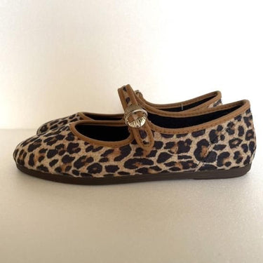 La Cadena ラカデナ JAPONESA LEOPARD VELOUR x SOLID TRIM TOSTADO ベロアワンストラップ BEIGE LEO×BEG レオパード 55611/021