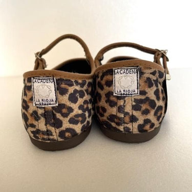 La Cadena ラカデナ JAPONESA LEOPARD VELOUR x SOLID TRIM TOSTADO ベロアワンストラップ BEIGE LEO×BEG レオパード 55611/021