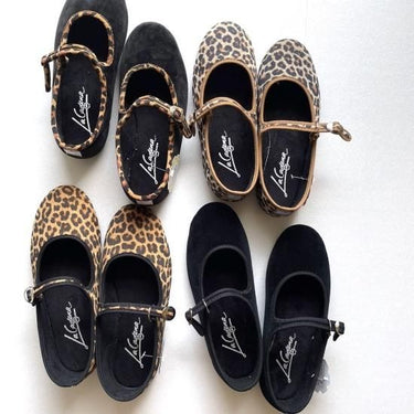 La Cadena ラカデナ JAPONESA LEOPARD VELOUR x SOLID TRIM TOSTADO ベロアワンストラップ BEIGE LEO×BEG レオパード 55611/021