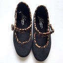 La Cadena ラカデナ JAPONESA SOLID VELOUR x  LEOPARD TRIM BLACK ベロアワンストラップ 55621/002