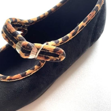 La Cadena ラカデナ JAPONESA SOLID VELOUR x  LEOPARD TRIM BLACK ベロアワンストラップ 55621/002
