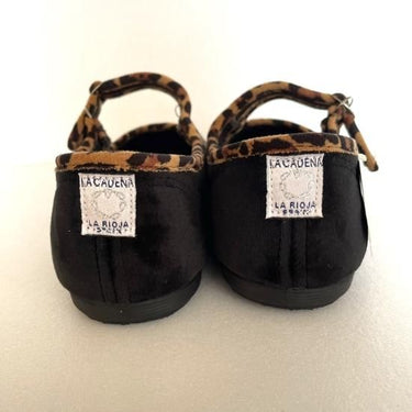 La Cadena ラカデナ JAPONESA SOLID VELOUR x  LEOPARD TRIM BLACK ベロアワンストラップ 55621/002