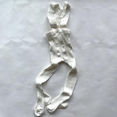 Condor コンドル RIB TIGHTS WITH ELASTIC SUSPENDERS サスペンダーリブタイツ 202 CREAM Ref: 2416/1