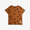 ★BASIC★mini rodini ミニロディーニ Basic hearts ss tee TENCEL™ Brown