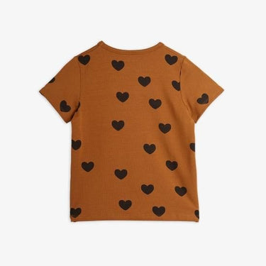 ★BASIC★mini rodini ミニロディーニ Basic hearts ss tee TENCEL™ Brown