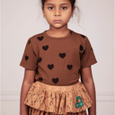 ★BASIC★mini rodini ミニロディーニ Basic hearts ss tee TENCEL™ Brown