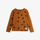 ★BASIC★mini rodini ミニロディーニ Basic hearts ls tee TENCEL™ Brown