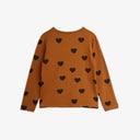 ★BASIC★mini rodini ミニロディーニ Basic hearts ls tee TENCEL™ Brown