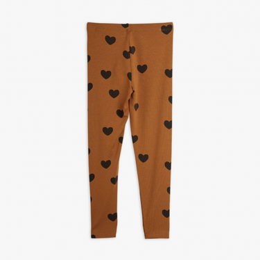 ★BASIC★mini rodini ミニロディーニ Basic hearts leggings TENCEL™ Brown