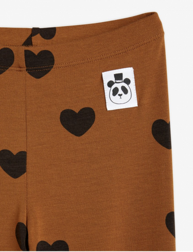 ★BASIC★mini rodini ミニロディーニ Basic hearts leggings TENCEL™ Brown