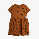 ★BASIC★mini rodini ミニロディーニ Basic hearts ss dress TENCEL™ Brown