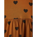 ★BASIC★mini rodini ミニロディーニ Basic hearts ss dress TENCEL™ Brown