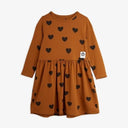 ★BASIC★mini rodini ミニロディーニ Basic hearts ls dress TENCEL™ Brown