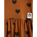 ★BASIC★mini rodini ミニロディーニ Basic hearts ls dress TENCEL™ Brown