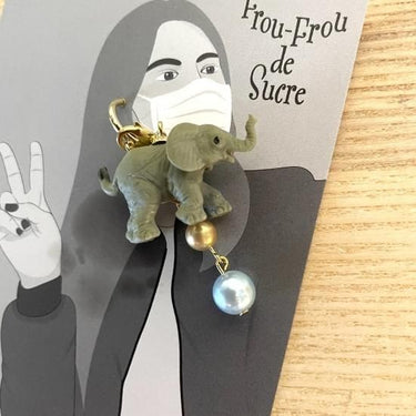 ★40％OFF★froufroudesucre フルフルドシュクル MASK CHARM elephant マスクチャーム ゾウ
