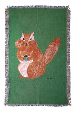 松尾ミユキ Cotton throw Squirrel コットンスロー ラグ リス MM872