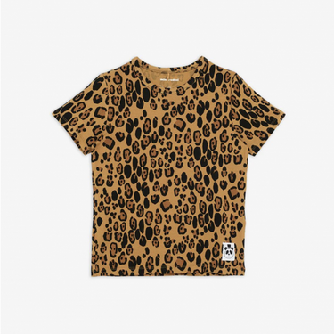 ★BASIC★mini rodini ミニロディーニ Basic leopard ss tee TENCEL™ Beige